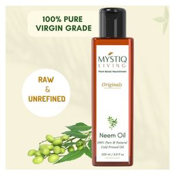 Mystiq Living Neem Oil Organic Cold Pressed Oil 100% Pure And Natural for Hair Skin Face Body and Baby Massage Oil - 200ml-image-36