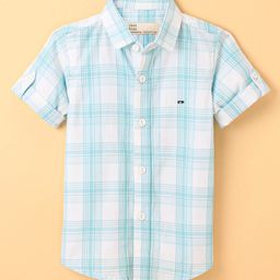 Jash Kids Half Sleeves Shirt Striped - Blue-image-21