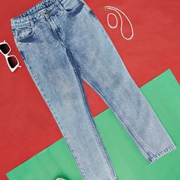 Pantaloons Junior Solid Button Down  Jeans - Medium Blue-image-93