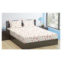 Trance Home Linen Comfortable Pure Cotton Flat Double Queen Bedsheet with 2 Pillow Cover- Soloce Peach-image-33