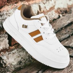 Lil Lollipop Placement Striped Lace Up Shoes - White-image-68