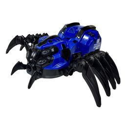 Planet of Toys Mechanical Spider Machine with Lights, Music & 360° Rotating Wheels | Engaging Toy with Realistic Spider Movements & LED Lighting Effects | Interactive Play for Kids | Durable & Safe Design - Blue-99