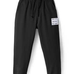 Pine Kids Knit Full Length Lounge Pant With Text Patch - Black-picture-18
