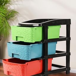 Kuber Industries 3-Tier Multipurpose Storage Drawers Organizer - Multicolor-15
