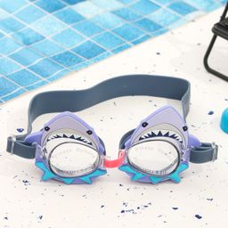Yellow Bee Silicon Unique Shark Face Swimming Goggles with Fin and Bite Design for Boys- 1 Piece, Blue-21