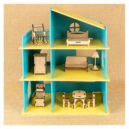 Jim N Jam Wooden DIY Dollhouse and DIY Furniture Set-image-1