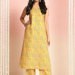 KALINI Women Ethnic Motifs Printed Regular Kurta with Palazzos-15