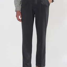SHOWOFFFF Men Custom Regular Fit Low-Rise Pleated Formal Trousers-image-21
