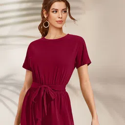 DressBerry Women Solid Waist Tie-Ups Playsuit-picture-14
