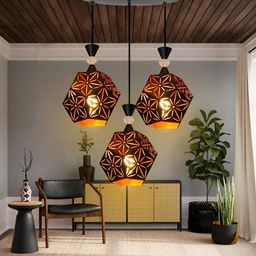 GAUVIK Black Printed Traditional Ceiling Lamp-54