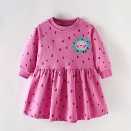 LULU & SKY Girls Polka Dots Printed Fit and Flare Dress-51