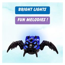 Planet of Toys Mechanical Spider Machine with Lights, Music & 360° Rotating Wheels | Engaging Toy with Realistic Spider Movements & LED Lighting Effects | Interactive Play for Kids | Durable & Safe Design - Blue image 4