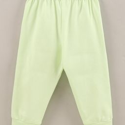 Zero Interlock Full Sleeves Top And Lounge Pants Set Rabbit Print - Green White image 5