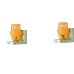 SOMIL Yellow Glass Cylinder Printed Wall Lamps-image-14