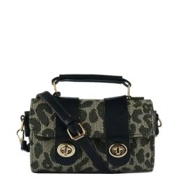 London Rag Black Printed Small Satchel Handbag-image-1
