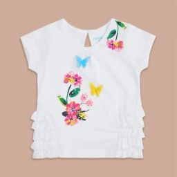 Pantaloons Baby White Cotton Floral Print T-Shirt-image-61