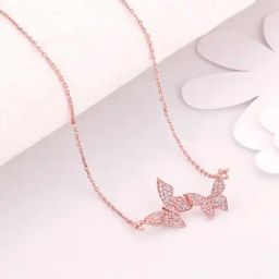 GIVA 92.5 Sterling Silver Wavering Wings Necklace for Women-image-38
