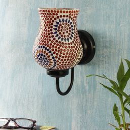 Devansh Yellow & Orange Printed Mosaic Wallchiere Lamp-18