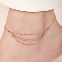 Zavya Chic Links Rose Gold-Plated 925 Sterling Silver Anklet-image-81