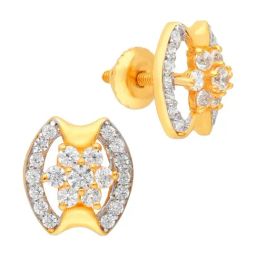 malabar gold and diamonds Malabar Gold & Diamonds 22k Yellow Gold Stud Earrings for Women-picture-17