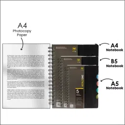 Worldone 5 Subject Wiro Notebook Size A5 300 Pages, WPP1316 image 2
