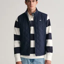 Gant Blue Regular Fit Quilted Jacket-image-28