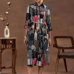 Libas Multicolored Printed Shirt Dress-image-23