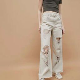 Ginger by Lifestyle Off White Plain Jeans-image-80