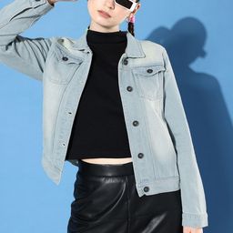 Roadster Women Blue Solid Denim Jacket-picture-25