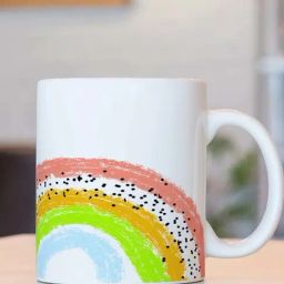 Nestroots White Stoneware Rainbow Palette Coffee Mug (0.325 L)-42