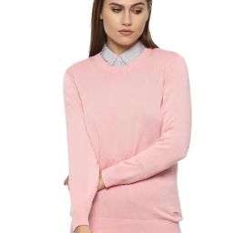 Van Heusen Pink V Neck Sweater-image-61