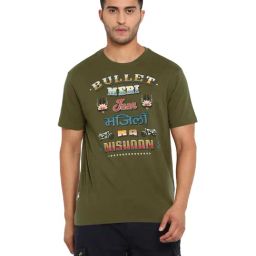Royal Enfield Olive Graphic Print T-Shirt-image-13