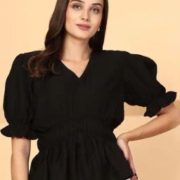 Melon By plusS Black Plain Top-picture-29