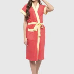 Secret Wish Orange Solid Sleepwear Robes-image-54