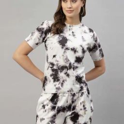 SELVIA Grey & White Printed Co-Ords Set-image-47