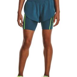 UNDER ARMOUR Blue Striped Mid Rise Sports Shorts-image-12