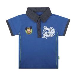 Bodycare Kids Blue Cotton Printed Polo T-Shirt-image-10