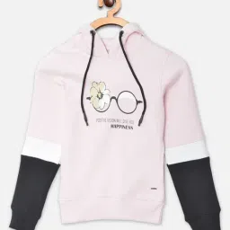 Crimsoune Club Kids Pink & Black Color Block Sweatshirt-image-89