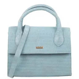 Mochi Light Blue Textured Medium Handbag-image-22