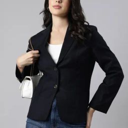 showoffff SHOWOFF Navy Slim Fit Blazer-picture-9