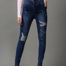 SHOWOFF Blue Solid Mid Rise Jeans-image-75