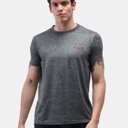 Masculino Latino Grey Regular Fit Round Neck Sports T-Shirt-picture-2