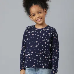Beverly Hills Polo Club Kids Navy Cotton Printed Full Sleeves Tee-image-34