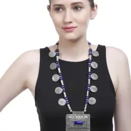 Imli Street Purple & Silver Necklace-15