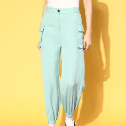 Melon by PlusS Turquoise Mid Rise Regular Fit Joggers-picture-21