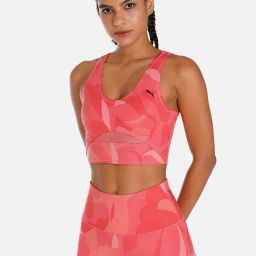 Puma STUDIO AOP Pink Printed Sports Bra-image-1