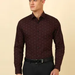 Allen Solly Maroon Cotton Slim Fit Printed Shirt-picture-16