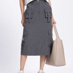 DressBerry Functional Fashion Cargo Style Midi Straight Skirt-image-50