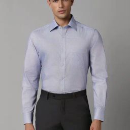 Louis Philippe Blue Cotton Regular Fit Printed Shirt-picture-47