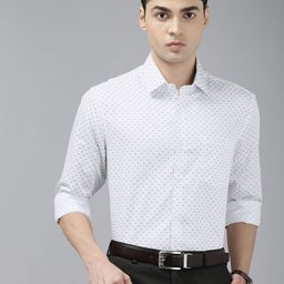 Arrow Pure Cotton Manhattan Slim Fit Geometric Micro or Ditsy Printed Formal Shirt-image-15